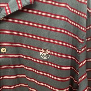 San Francisco Golf Club Gray and Red Striped Men's Golf Shirt